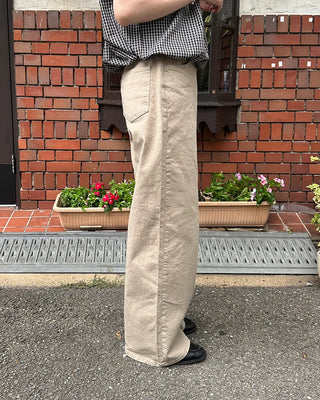 Waist bag, elastic waistband, cotton wide-leg pants