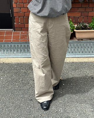 Waist bag, elastic waistband, cotton wide-leg pants