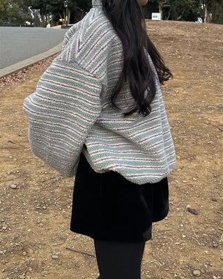 Waist bag, elastic waistband, pleated velvet shorts