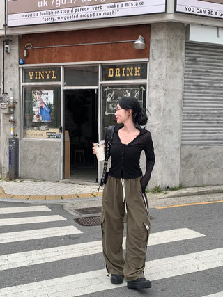 Track Line 2-Way Elastic Cargo Pants (2 colors)