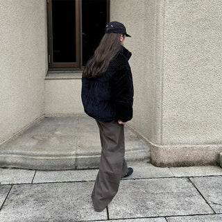 Pintuck Wide Cotton Pants