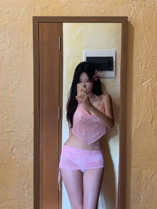 [3pcs] Drape Print Bikini Set