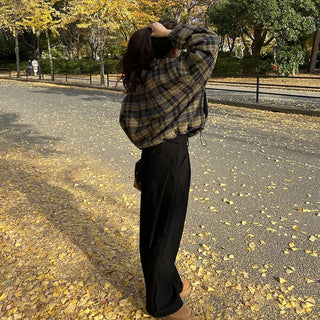 Corduroy strap wide pants