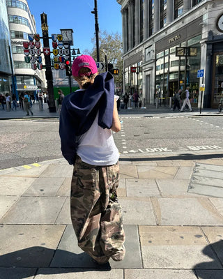 Hip pocket ring wide camouflage pants