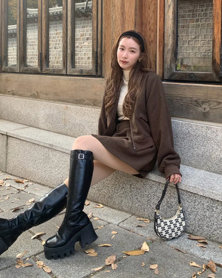 Crop jacket and skirt set