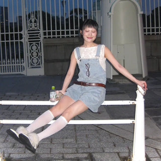 Denim Half Overalls