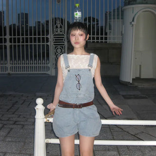 Denim Half Overalls