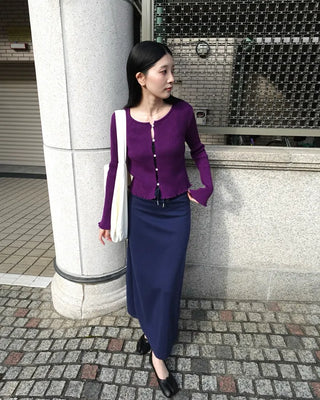Waist string maxi skirt