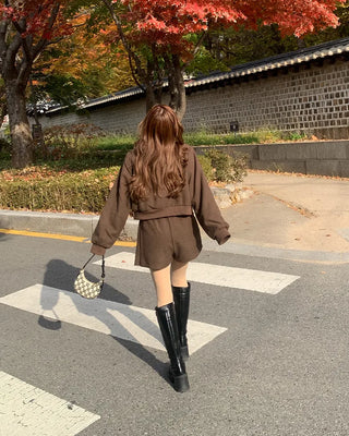 Crop jacket and skirt set