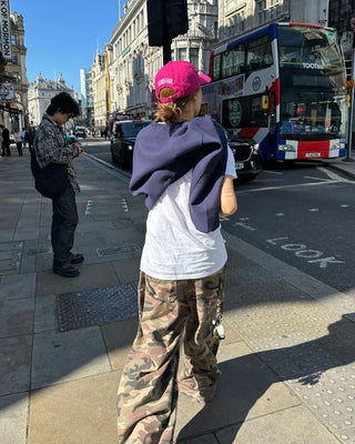 Hip pocket ring wide camouflage pants