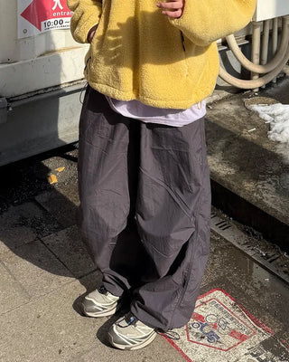 Nylon Parachute Wide Pants