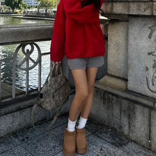 V-neck oversized knit