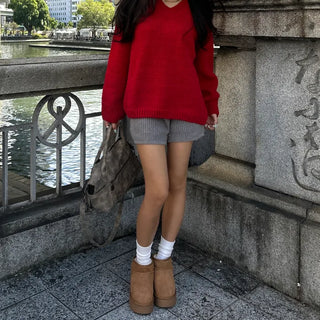 V-neck oversized knit