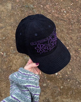 Triple Flower Stitch Corduroy Cap