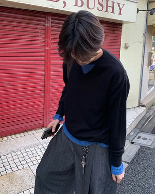 (Unisex) Striped Curved Slacks