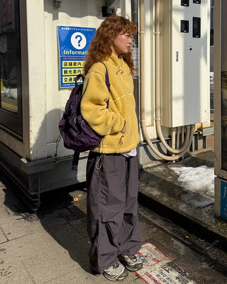 Nylon Parachute Wide Pants