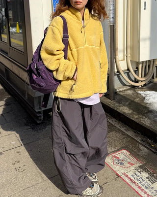 Nylon Parachute Wide Pants