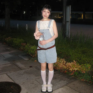 Denim Half Overalls