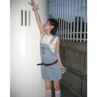Denim Half Overalls