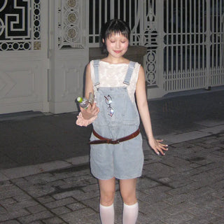 Denim Half Overalls