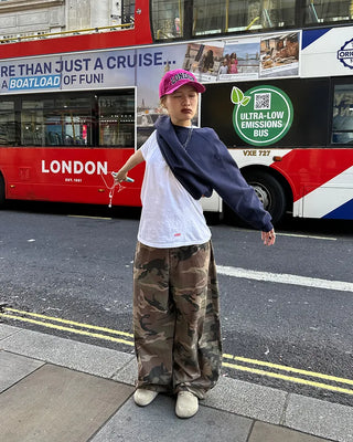Hip pocket ring wide camouflage pants