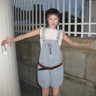 Denim Half Overalls