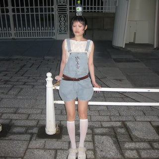 Denim Half Overalls