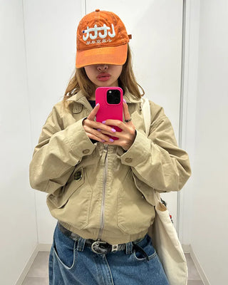 Stand-neck flap double-zip blouson