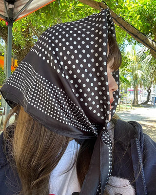 Monochrome polka dot scarf
