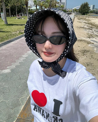 Monochrome polka dot scarf