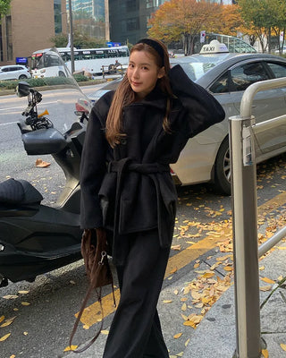 Trench-style mid-length jacket