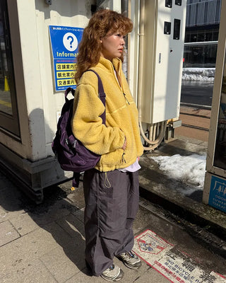 Nylon Parachute Wide Pants