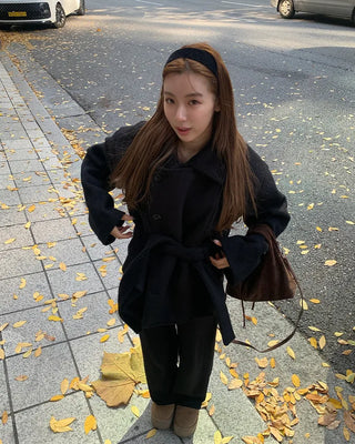 Trench-style mid-length jacket