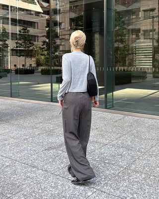 Striped string wide slacks