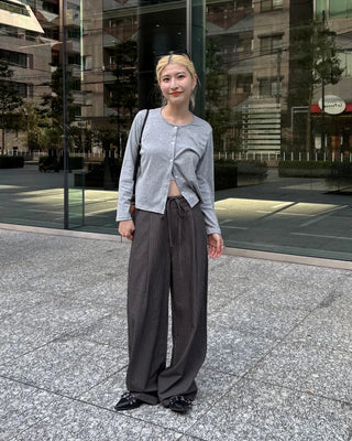 Striped string wide slacks