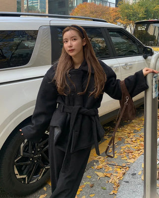 Trench-style mid-length jacket