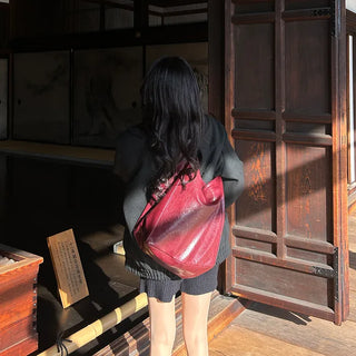 Faux leather shoulder bag