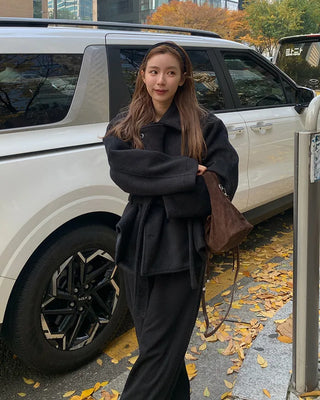 Trench-style mid-length jacket