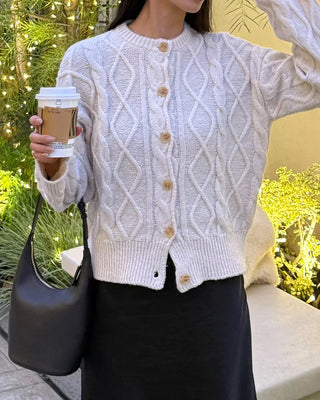 Diamond Pressure Round Cardigan