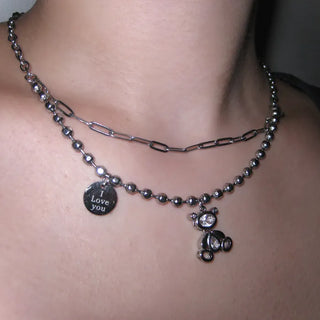 Coin Bear Chain Necklace