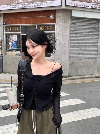 Summer slit collar cardigan (7 colors)