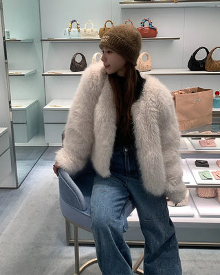 Faux fur jacket