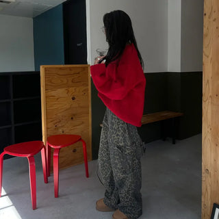 Leopard cargo pants