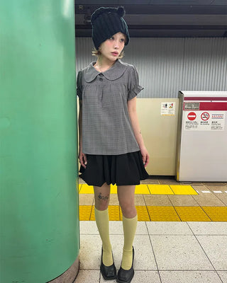 Simple summer ribbed knee-high socks
