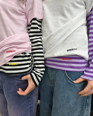 (ORIGINAL) Block Logo Border Long Sleeve Cut and Sewn