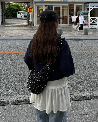 3-Way Dot Drawstring Shoulder Bag