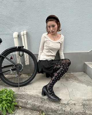 Rose Mini Flower Tights