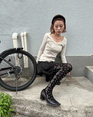 Rose Mini Flower Tights