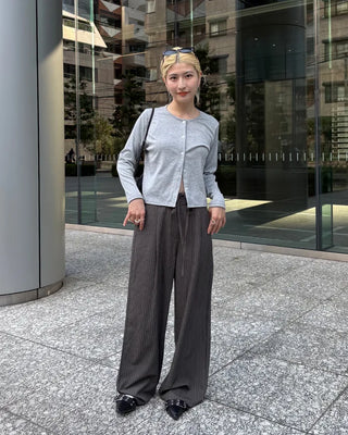 Striped string wide slacks