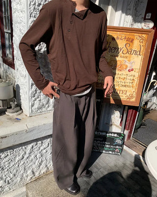 Pintuck wide slacks